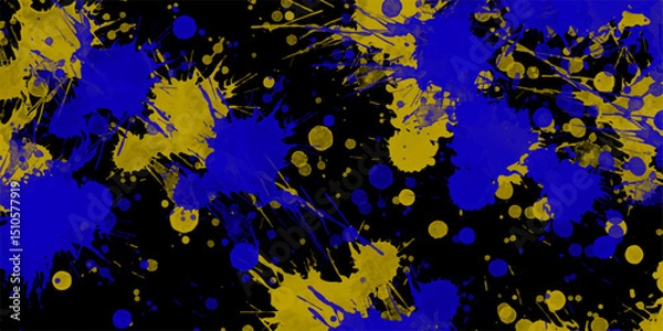 Fototapeta Colorful painted background. Splatter Brush Stroke Surface. Watercolor Endless. Incredible modern design.  Colorful particles, abstract graphics. Bright watercolor stains on a dark.