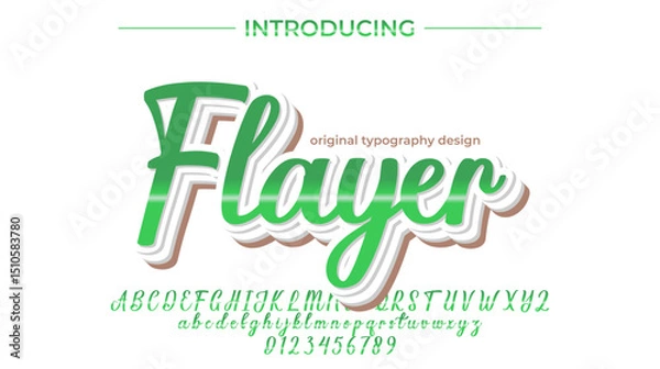 Fototapeta Flayer Font Stylish brush painted an uppercase vector letters, alphabet, typeface