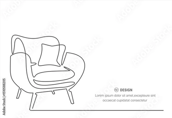 Obraz Elegant Minimalist Armchair Line Drawing for Home Interior Decoration