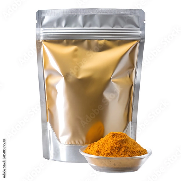 Obraz Plain Curry Pouch for Packaging Isolated on Transparent Background