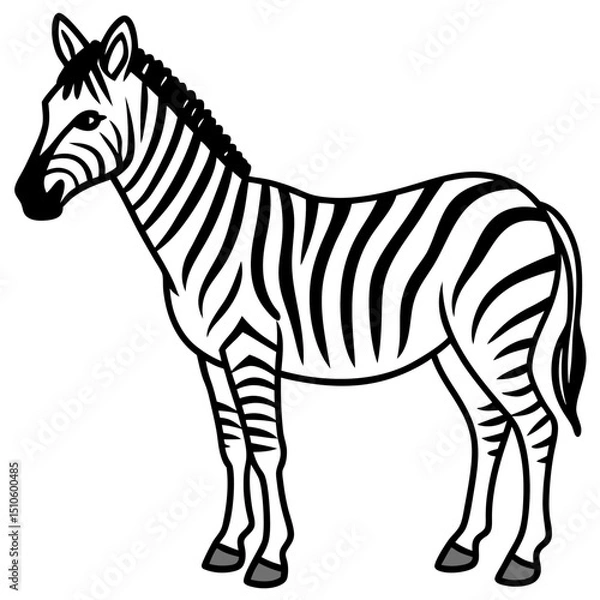 Fototapeta Zebra  line art vector