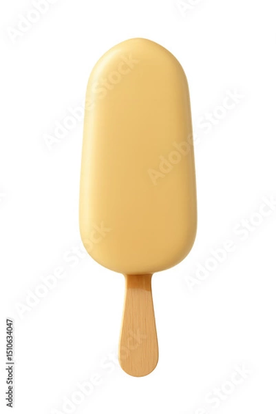 Obraz Delicious creamy popsicle held by a wooden stick in a simple setting