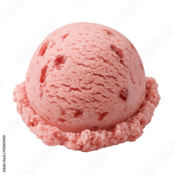 Obraz Delicious pink strawberry ice cream scoop on a neutral background