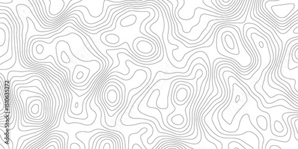 Obraz Topographic map background geographic line map with elevation assignments. Modern design with White background with topographic wavy pattern design.paper texture Imitation of a geographical map shades