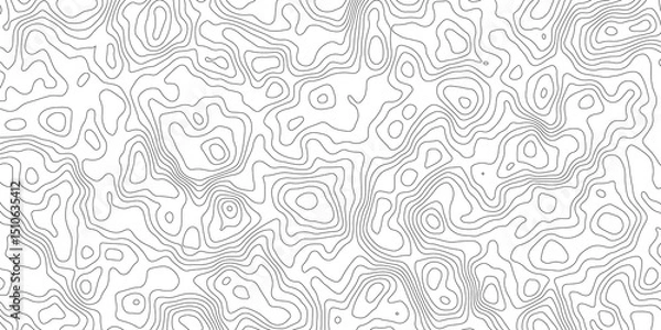 Obraz Topographic map background geographic line map with elevation assignments. Modern design with White background with topographic wavy pattern design.paper texture Imitation of a geographical map shades