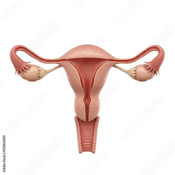Obraz Female reproductive system isolated on a transparent background, ideal for educational, scientific, and healthcare-related designs
