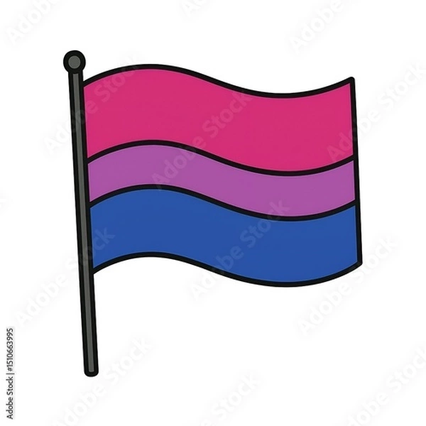 Obraz bisexual flag pride month on a white background