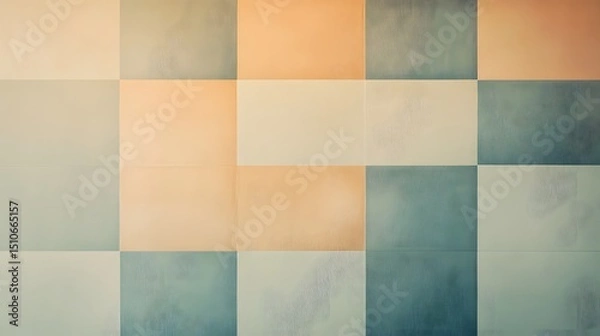 Fototapeta An abstract design featuring a harmonious blend of soft colors in a tiled pattern, perfect for modern backgrounds and visuals.