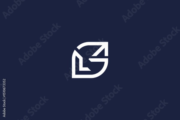 Obraz letter lg arrow logo icon concept vector logo design template elements