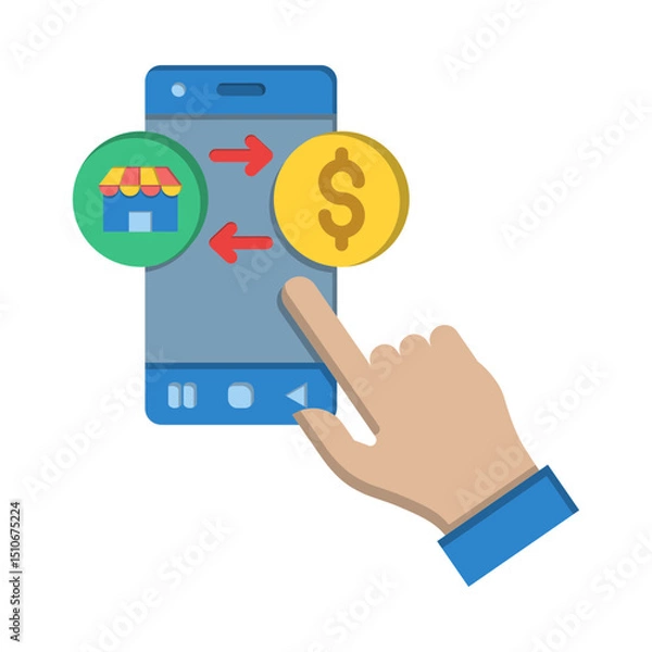 Obraz Mobile Commerce and Online Payment Icon