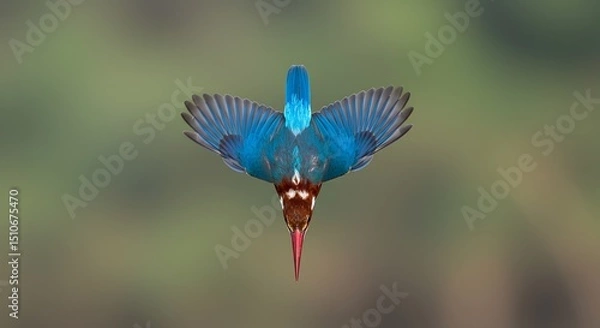 Obraz white-throated kingfisher in flight


