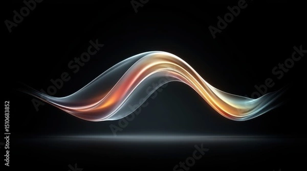 Obraz Abstract black background with dynamic holographic streaks and radiant fluid motion, offering a tech-forward and vibrant look