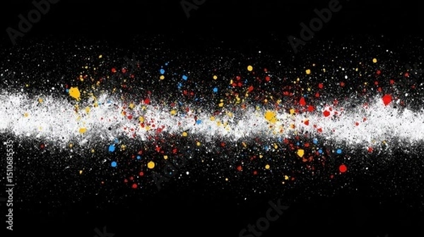 Obraz Black backdrop with high-contrast splatters and paint drip effects, offering a raw and expressive artistic feel