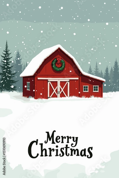 Fototapeta christmas music poster, christmas party poster, christmas poster background, santa poster, happy holidays poster, christmas poster greeting card, christmas, winter, holiday, landscape, illustration, x