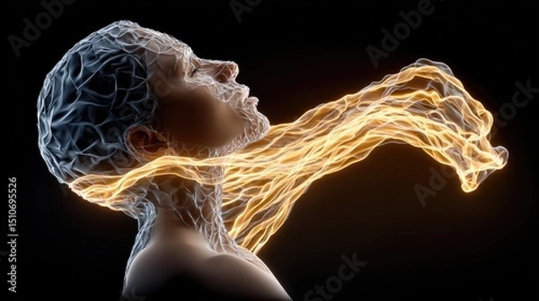 Obraz Abstract human head energy flow