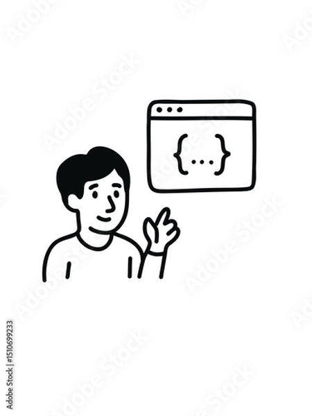 Obraz developer explains code, code explanation