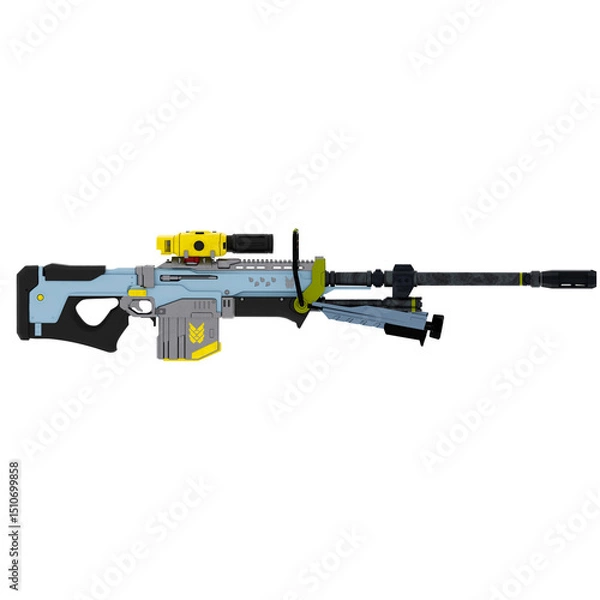 Obraz 3d render futuristic sniper rifle with transparent background