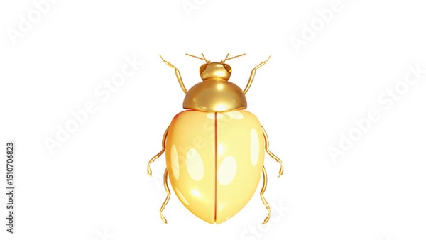 Obraz golden ladybug 3D rendering
