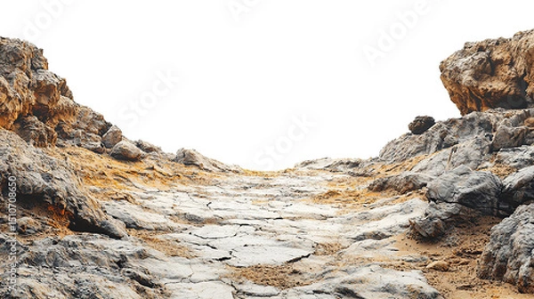 Obraz A vast barren rocky area stretches across the transparent. PNG