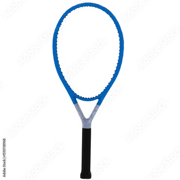 Fototapeta 3d render tennis racket blue handle with transparent background