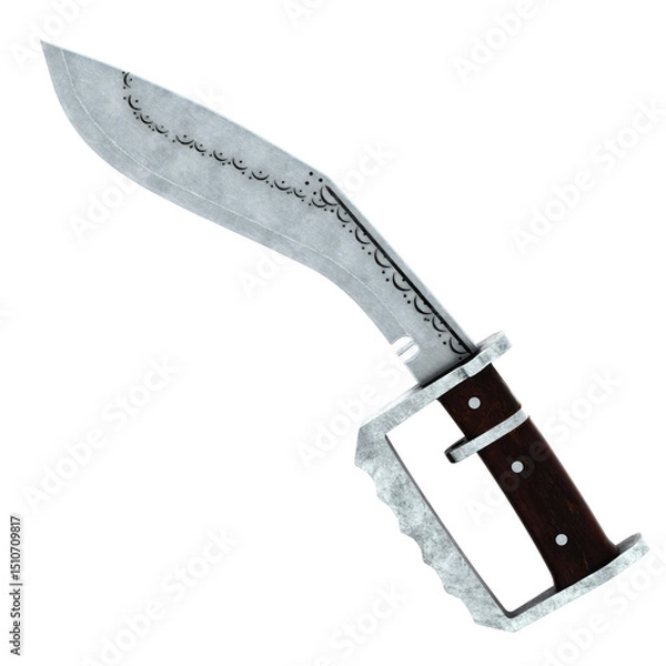 Fototapeta 3d render combat knife with transparent background