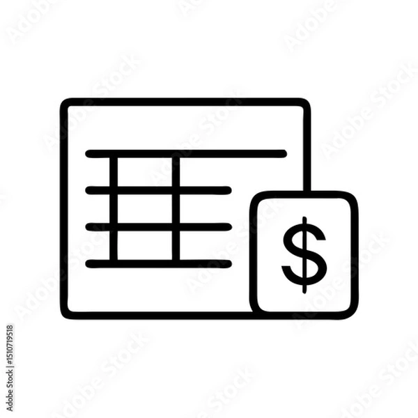 Obraz Financial Data Table Icon for Accounting and Budget Report