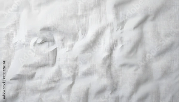 Fototapeta Abstract White Fabric Texture Background Subtle Wrinkles Design Element for Modern Projects