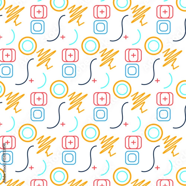 Obraz Colorful Seamless Pattern Set design