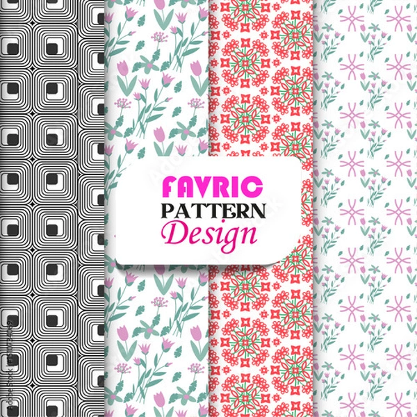 Fototapeta Colorful Seamless Pattern Set design