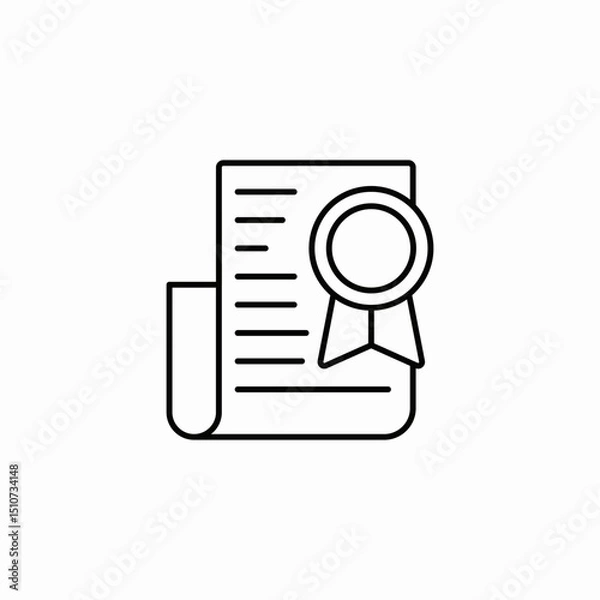 Obraz certified document icon sign vector