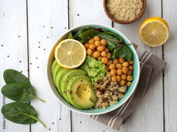 Obraz Simple and Satisfying Plant Bowl energizing Plant-Powered Bowl