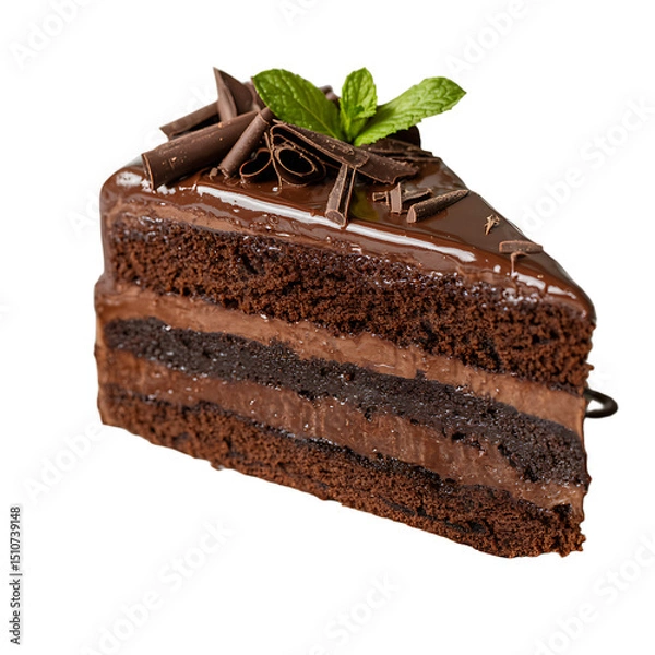 Obraz chocolate cake isolated on white