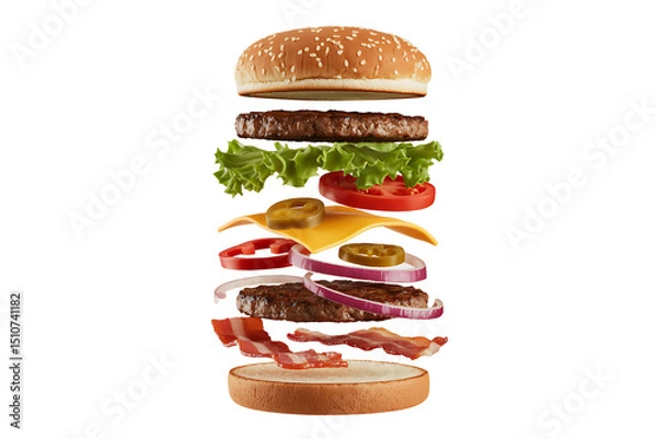 Obraz hamburger isolated on white