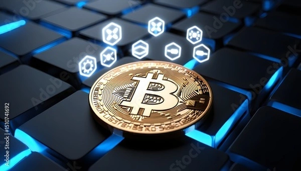 Obraz Bitcoin & Altcoin Ecosystem on a Digital Grid