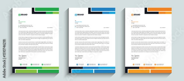 Obraz Professional creative corporate official letterhead design template in A4 size. Template design for letterhead, stationery, identity, document, branding, and layout design for your business project.