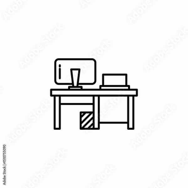 Obraz office desk icon sign vector