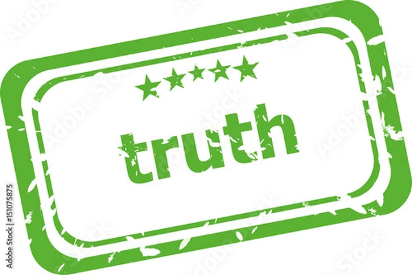 Obraz stamp truth with text over white background