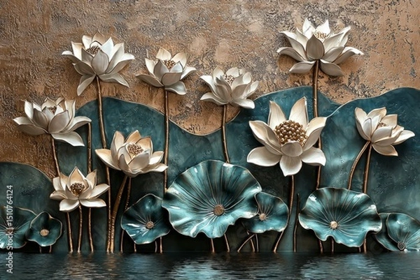 Fototapeta Serene Atmosphere of a Lotus Pond