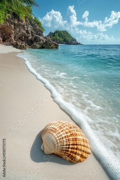 Fototapeta Seashell on Tranquil Beach