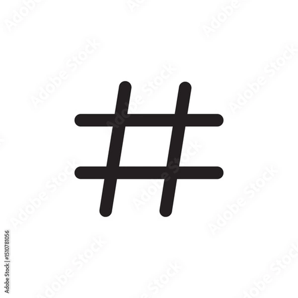 Obraz Hastag icon vector. Tag icon symbol illustration on white background