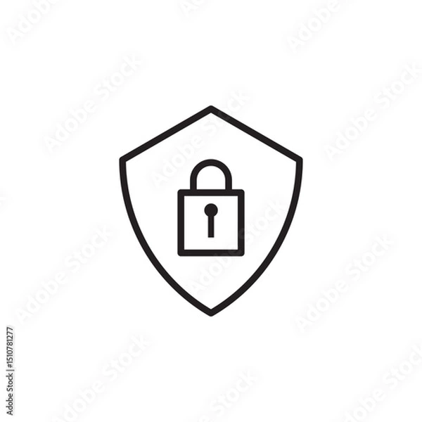 Obraz protective icon, shield icon on a white background