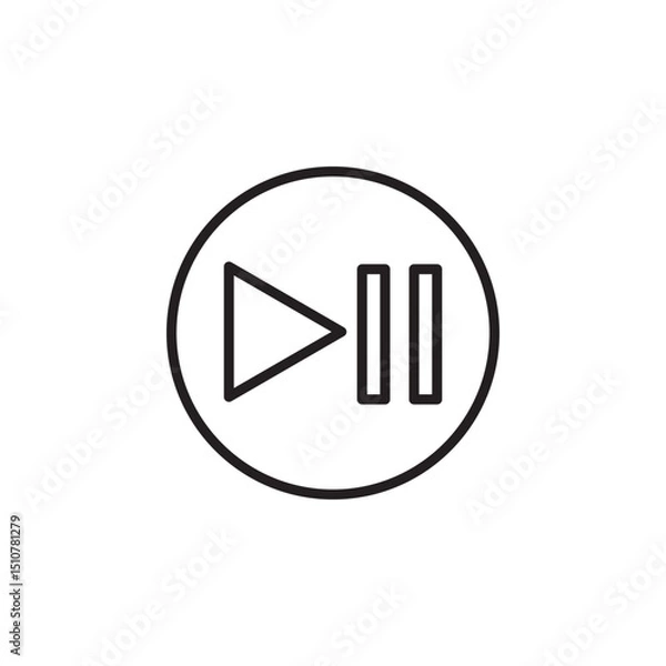 Obraz Play and pause button Vector icon. Video play button symbol vector illustration icon editable isolated on white background