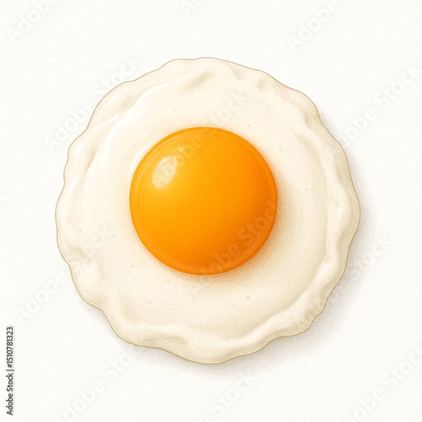 Fototapeta fried egg on a white background