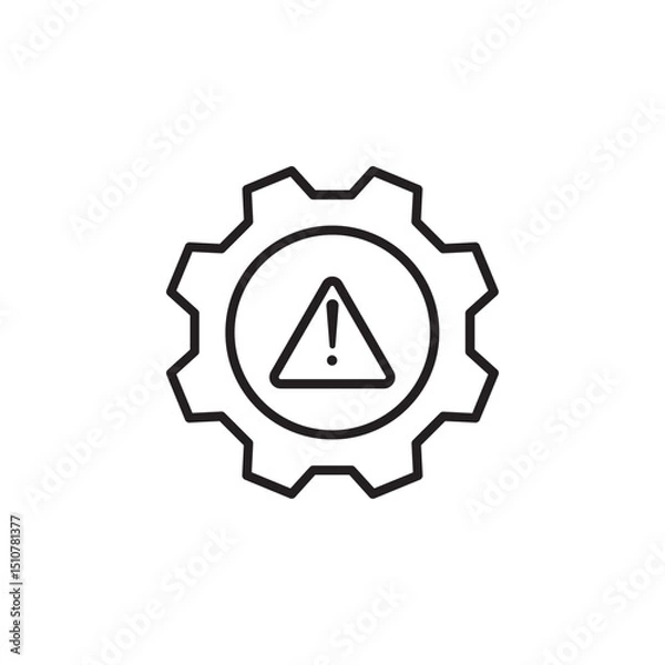 Obraz thin line failure icon with broken operational process. concept of repair or maintenance symbol. vector illustration on white background