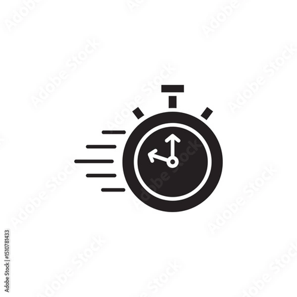 Obraz quick time icon set, fast deadline, vector illustration on white