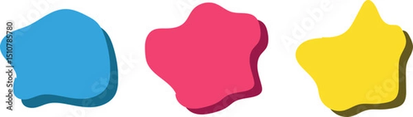 Fototapeta Liquid and Geometric Abstract Design Set: Isolated Colorful Spots and Blobs in colourful shape, and Templates