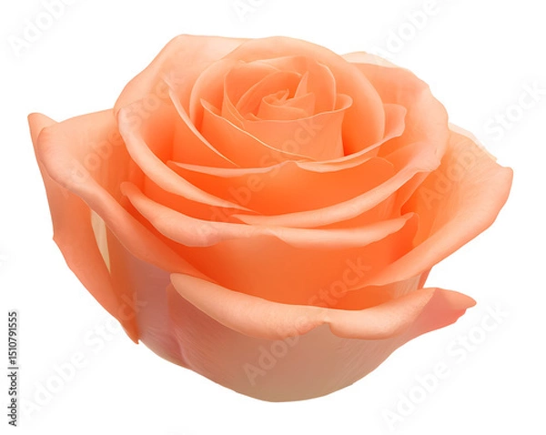 Fototapeta elegant peach rose isolated on transparent background