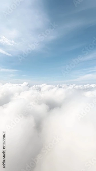 Obraz Ethereal Cloudscape: A Serene Sky View with Soft, Fluffy Clouds, Offering a Sense of Freedom, Peace, and the Boundless Beauty of Nature