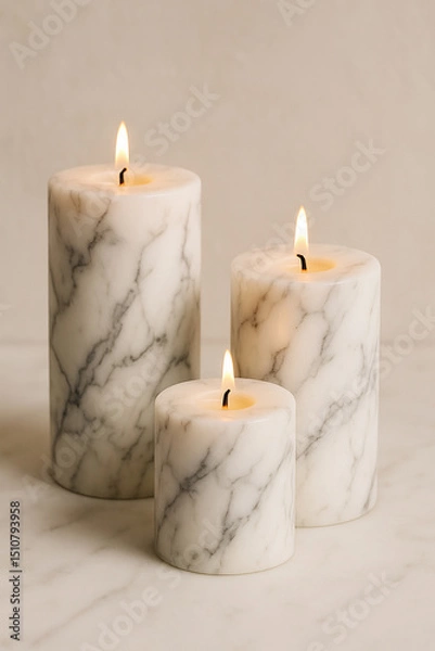 Fototapeta Candles on a white background