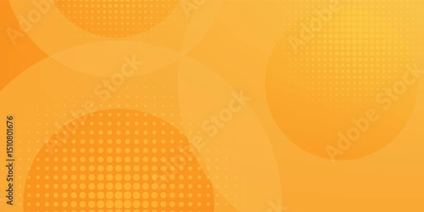 Fototapeta abstract yellow background with circular shapes and halftone composition. vector illustration